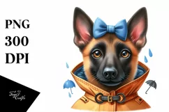 Funny Dog in Raincoat | Sublimation | Clipart Product Image 1