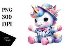 Baby Unicorn in Jive Dancer Outfit PNG Product Image 1