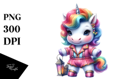 Baby Unicorn in Jive Dancer Outfit PNG Product Image 1