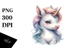 Cute Baby Unicorn PNG Product Image 1