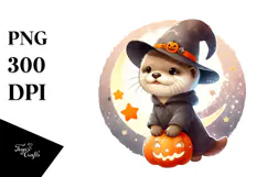 Cute Halloween Baby Otter PNG Product Image 1