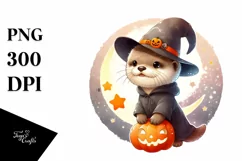 Cute Halloween Baby Otter PNG Product Image 3
