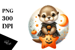 Vintage Baby Otter on Star, Transparent PNG Product Image 1