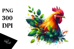 Abstract Watercolor Chicken, 20 oz Tumbler Product Image 1