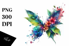 Vibrant Watercolor Butterfly PNG Product Image 1