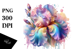 Vibrant Pastel Glossy Iris PNG Product Image 1