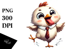 Exaggerated Bird with Bow Tie PNG Product Image 1