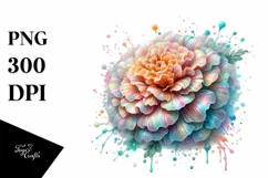 Pastel Glossy Marigold Transparent Watercolor Splash PNG Product Image 3