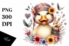 Detailed Duck Portrait Watercolor Clipart Product Image 3