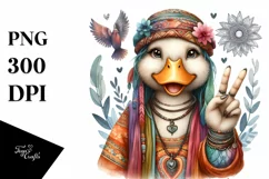 Detailed Duck Portrait Watercolor Clipart Product Image 3