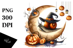 Snail Dressed for Halloween, Festive PNG Product Image 1