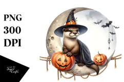 Otter with Jacko Landerns Watercolor PNG Product Image 1