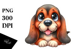 Cute Cartoon Bloodhound PNG Product Image 1