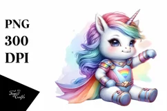 Baby Unicorn Posing as Hero PNG Product Image 1