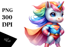Baby Unicorn Posing as Hero PNG Product Image 1