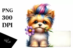 Goofy Dog with Flower, PNG Product Image 1