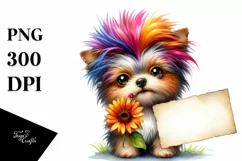 Goofy Dog with Flower, PNG Product Image 3