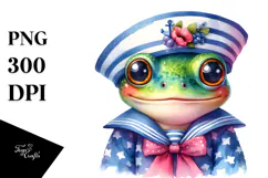 Baby Frog in Sailor Suit PNG Product Image 1