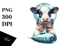 Baby Cow with Submarine PNG Product Image 1