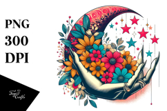 Retro Vibrant Half Moon PNG Product Image 1