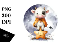 Watercolor Cow Portrait, Transparent PNG Product Image 1