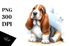 Cute Basset Hound, Transparent PNG Product Image 1