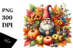 Vibrant Autumn Gnome PNG Product Image 1