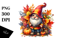 Vibrant Autumn Gnome PNG Product Image 1