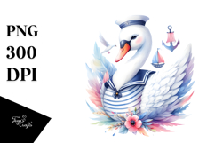 Vibrant Swan in Sailor Suit PNG Product Image 1