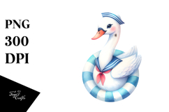Swan in Sailor Suit PNG Product Image 1