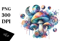 Colorful Celestial Mushroom PNG Product Image 1