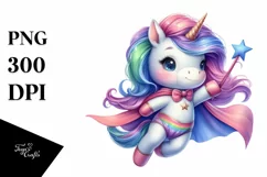 Colorful Baby Unicorn PNG Product Image 1