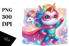 Colorful Baby Unicorn PNG Product Image 1