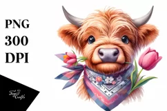 Highland Cow Bandana with Big Eyes Product Image 3