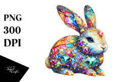 Colorful Bunny Made of Diamonds PNG Product Image 1