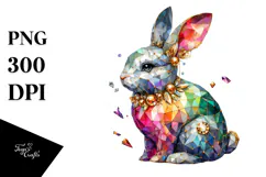 Colorful Bunny Made of Diamonds PNG Product Image 1