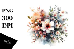 Grungy Flower with Spring Flowers PNG Product Image 1
