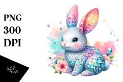 Colorful Pastel Bunny Made of Diamonds Product Image 1