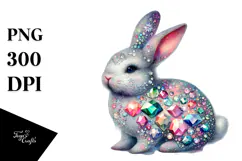 Colorful Pastel Bunny Made of Diamonds Product Image 1