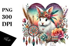 Colorful Baby Rabbit on Cloud PNG Product Image 1