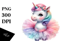 Baby Unicorn with Tutu PNG Product Image 1