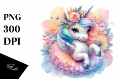 Baby Unicorn with Tutu PNG Product Image 3