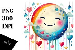 Colorful Half Moon with Hearts, Transparent PNG Product Image 1