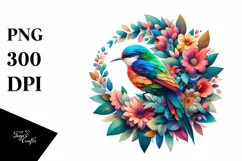 Vibrant Watercolor Bird PNG Product Image 3
