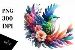 Vibrant Watercolor Bird PNG Product Image 3
