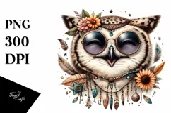 Cute Owl Portrait in Detailed Watercolor | Funny Clipart Product Image 3