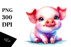 Vibrant Cute Baby Pig | Sublimation | Clipart Product Image 1