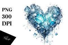 Digital Painting Heart Made of Ice PNG Product Image 1