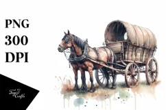 Vintage Dirty Horse Wagon Huge PNG Product Image 3