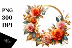 Abstract Summer Golden Roses PNG Product Image 3